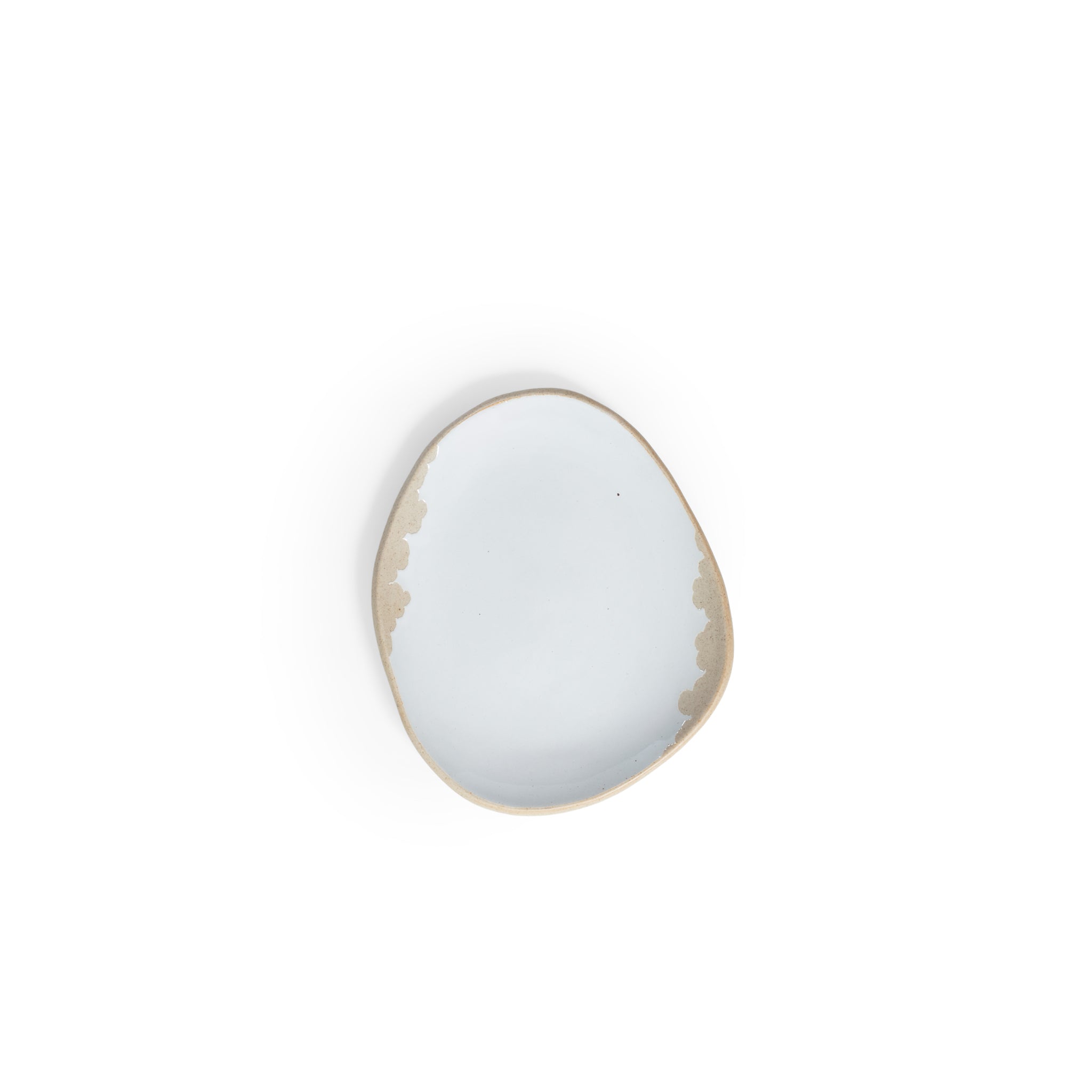 Glazed White Marble 7.5" Oblong Plate