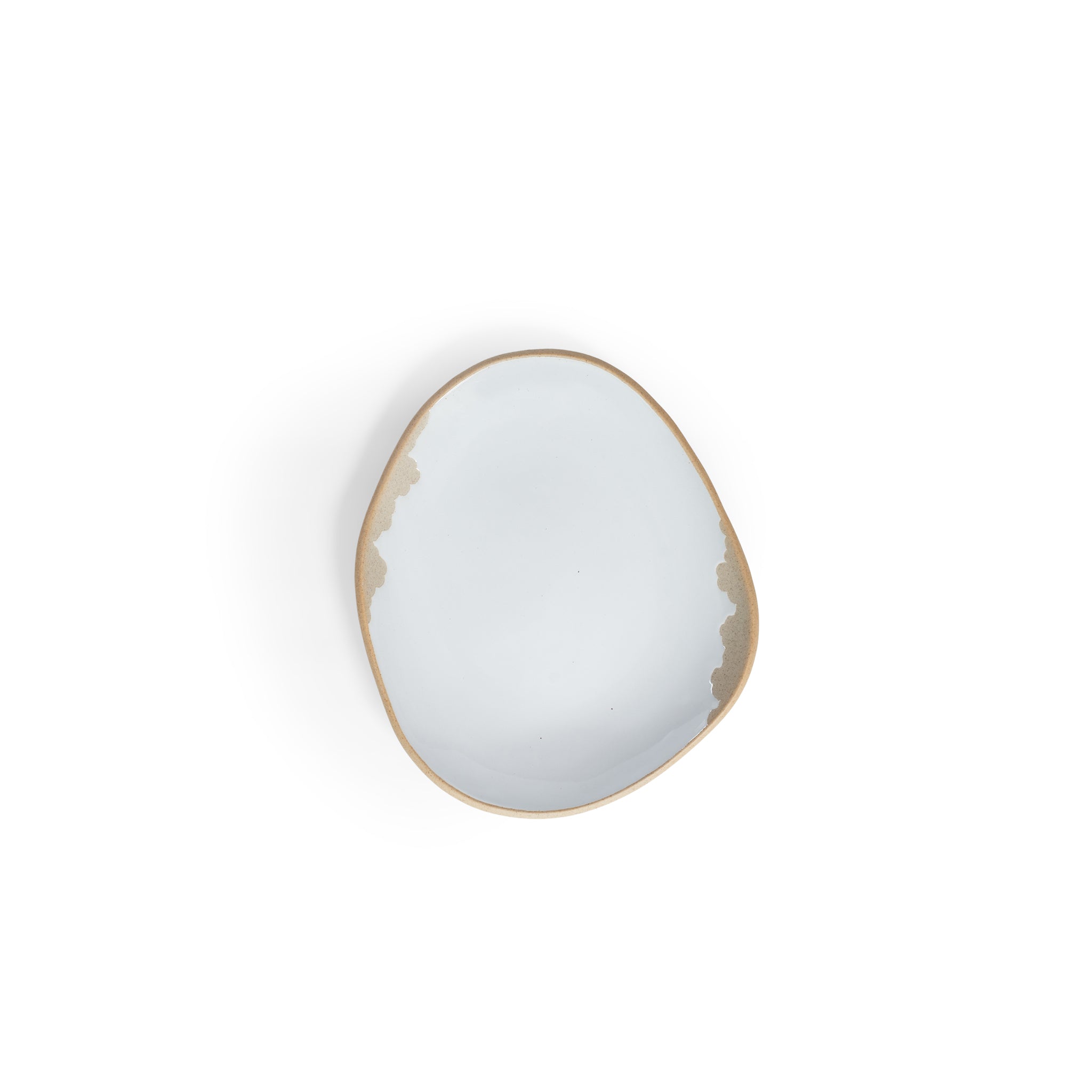 Glazed White Marble 10.5" Oblong Plate
