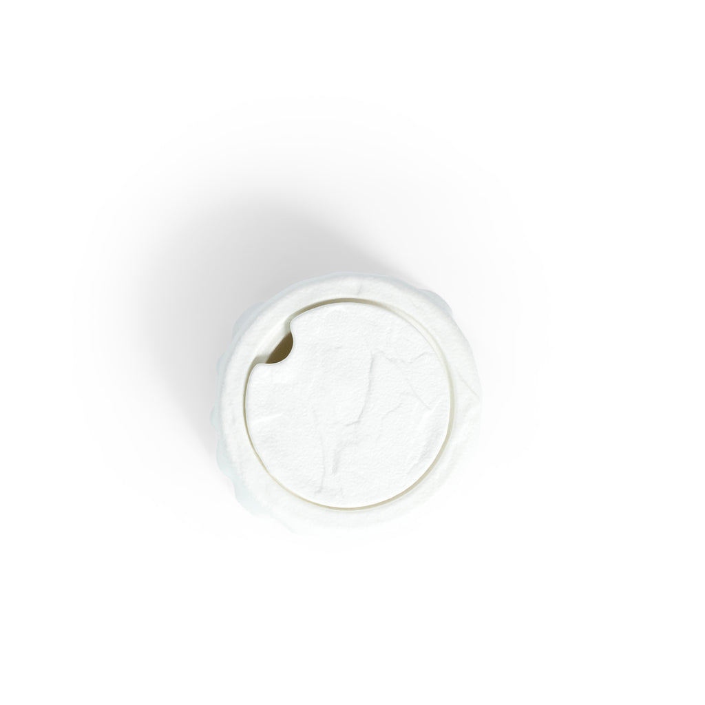 Matte White 5" Open Faced Tower w Lid