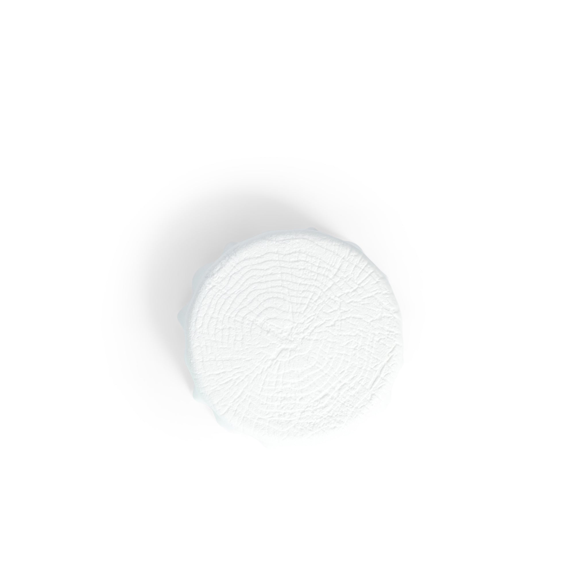 Semi Matte White 6.5" Wide x 2.5" High Wood Grain Pedestal